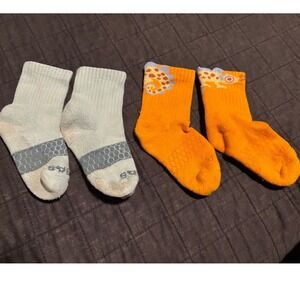 Bombas Blue Honeycomb and Orange Lizard Crew Socks 2 Pair Toddler